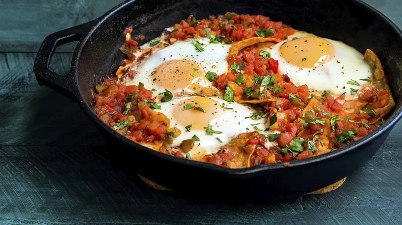 Easy Eggs with Salsa and Tortilla Chips