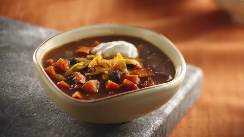 Slow-Cooker Black Bean Sweet Potato Chili