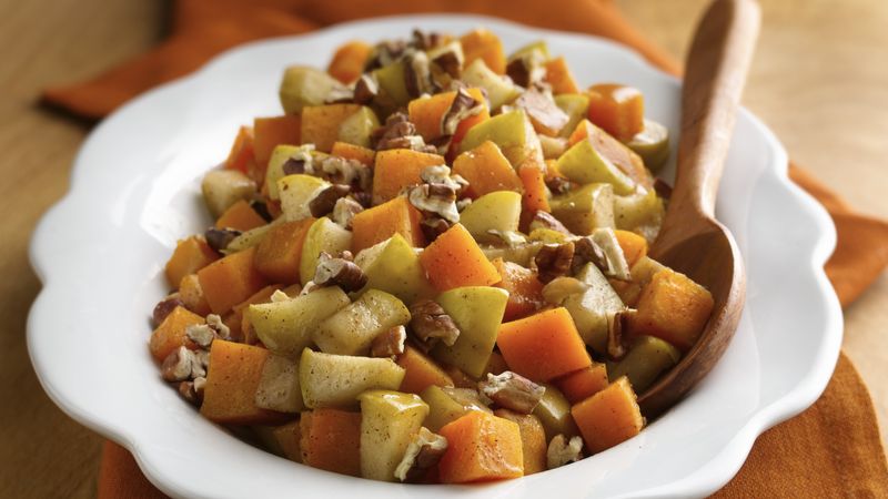 Baked Butternut Squash with Apples 