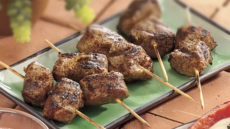 Grilled Spicy Mini Pork Kabobs
