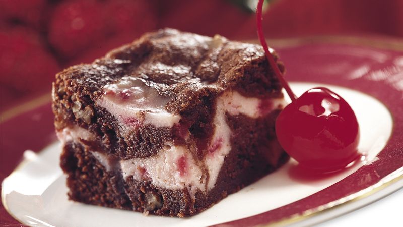 Merry Cherry Swirl Brownies