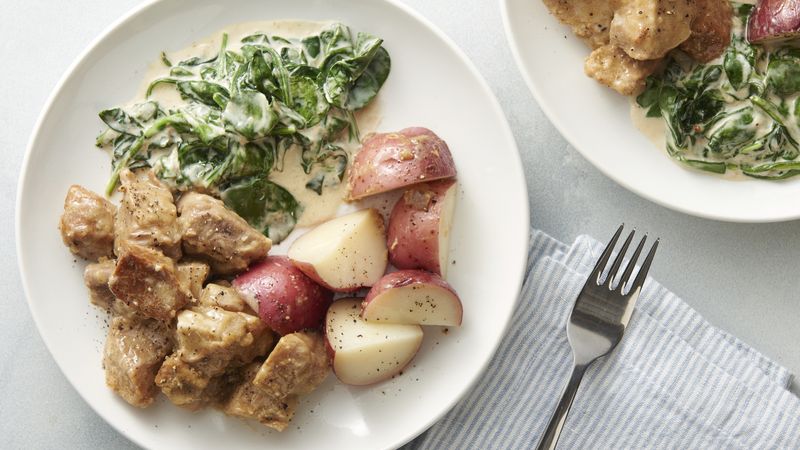 Slow-Cooker Pork Chops with Apple Butter and Potatoes