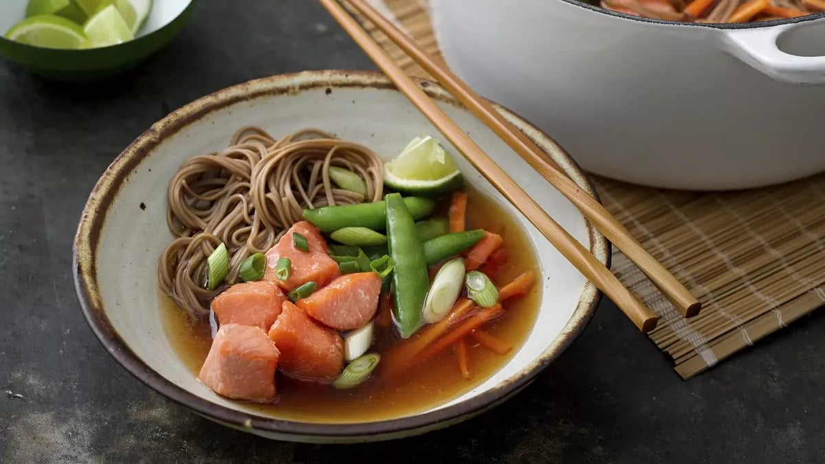 One-Pot Soba with Salmon