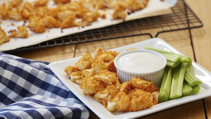 Easy Buffalo Cauliflower Bites