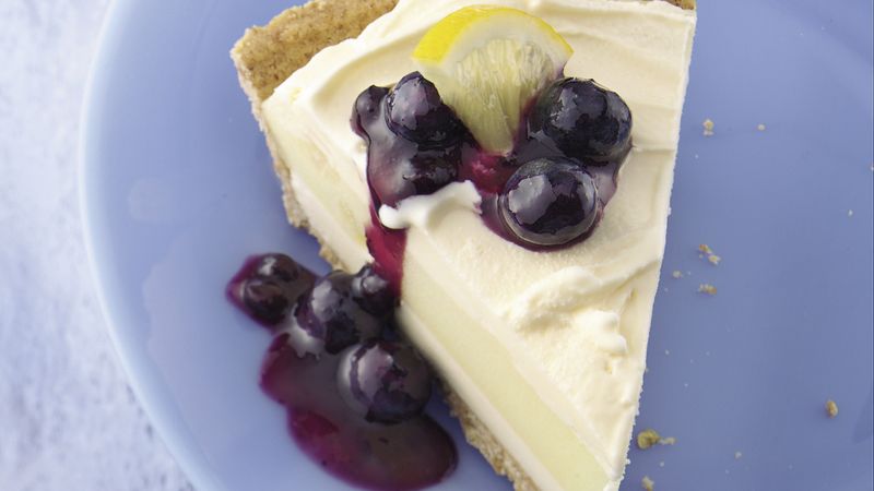 Blueberry-Topped Lemon Ice-Cream Pie