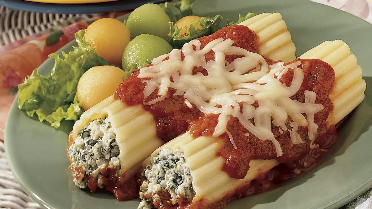 Spinach and Tofu Manicotti