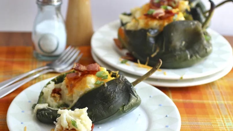 Poblano Peppers Stuffed with Potatoes and Bacon