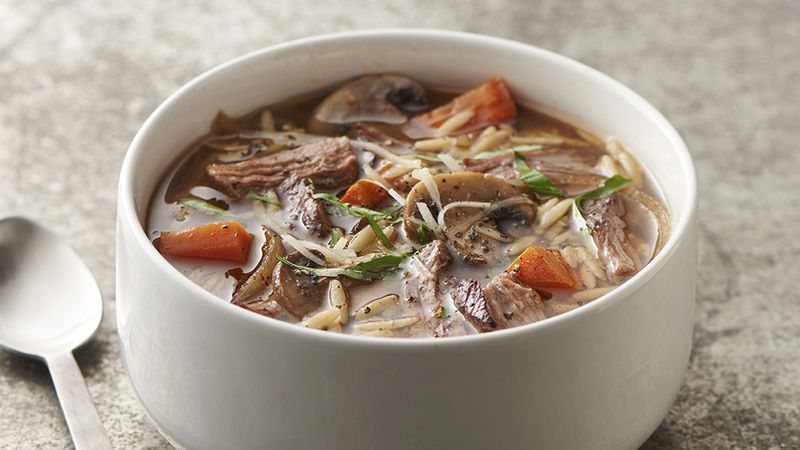 Slow-Cooker Beef and Mushroom Soup