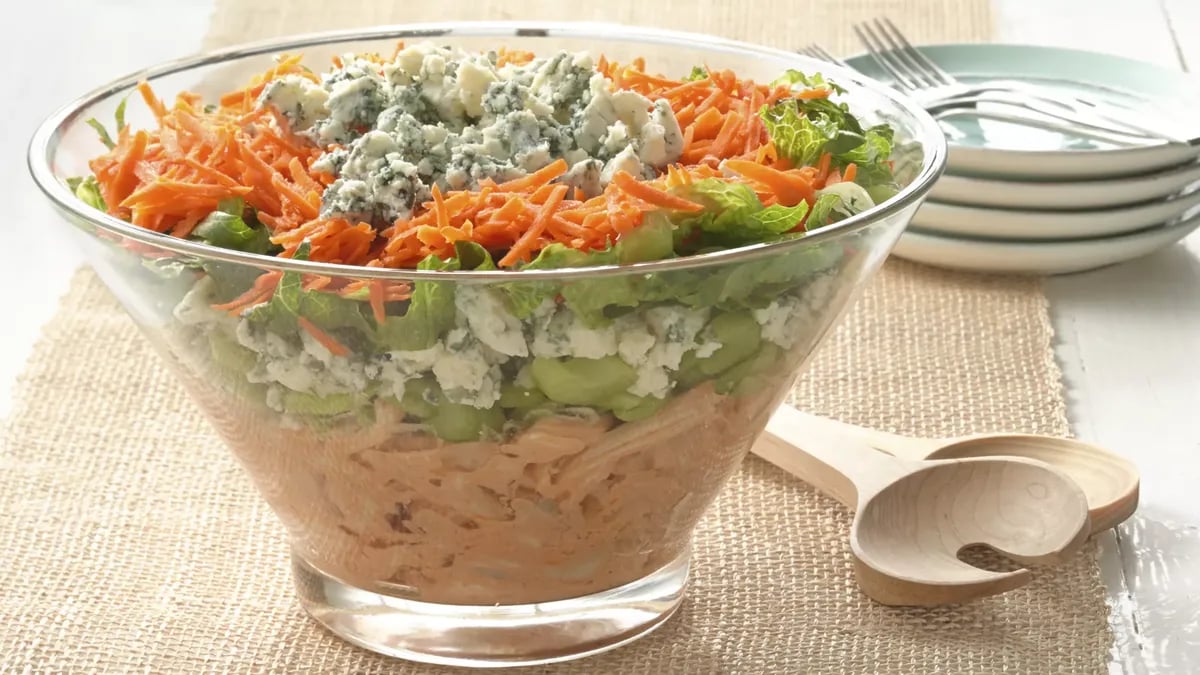 Layered Buffalo Chicken Salad