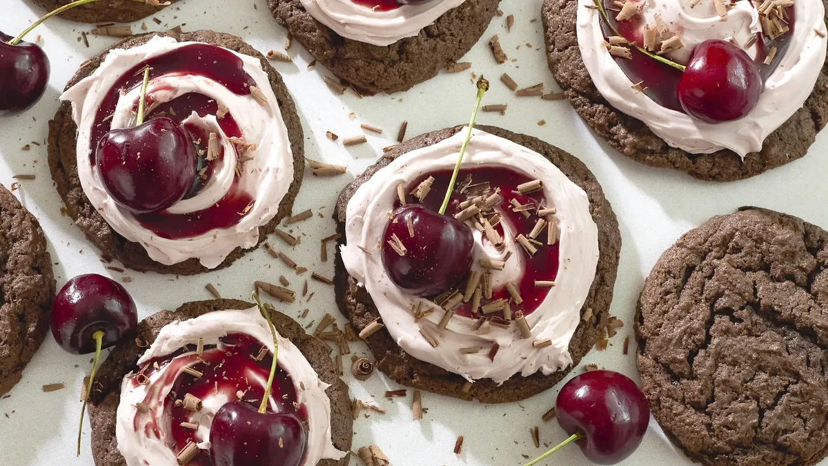Black Forest Dark Chocolate Cookies with Cherries