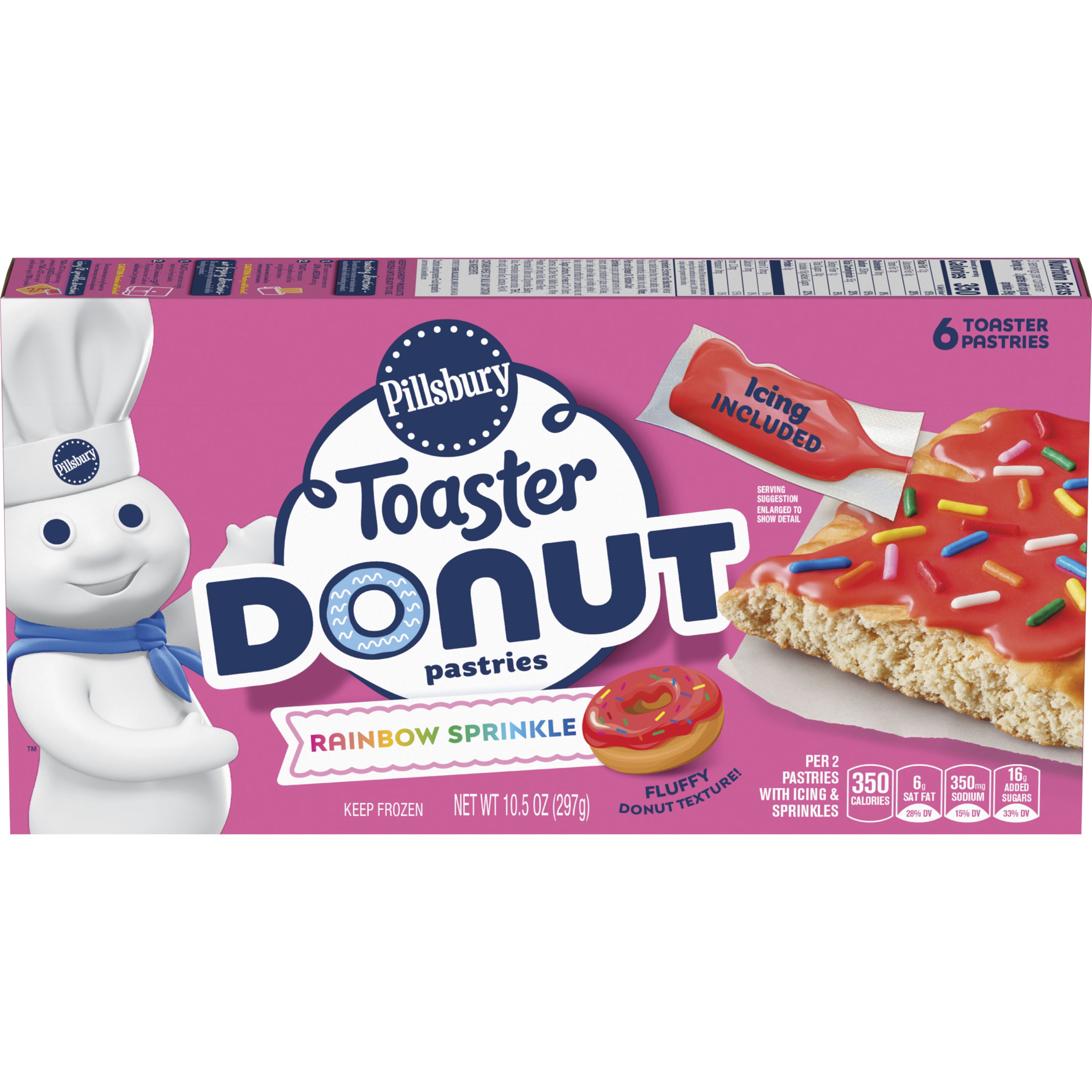 Pillsbury™ Toaster Donut, Rainbow Sprinkle - Front