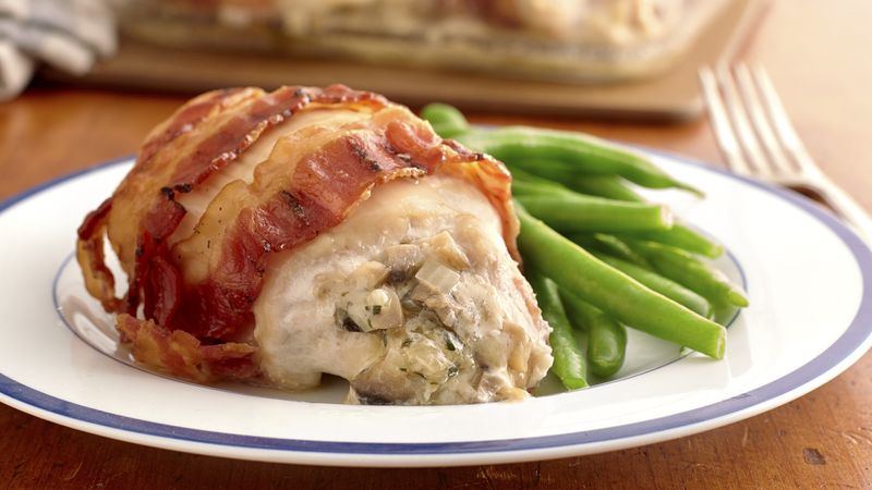 Cheese-Stuffed Bacon-Wrapped Chicken Breasts