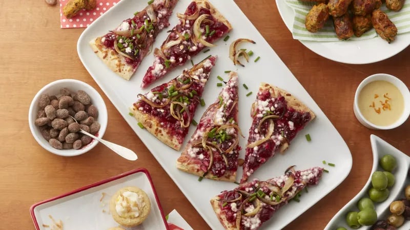 Cranberry-Pomegranate-Caramelized Onion Flatbread