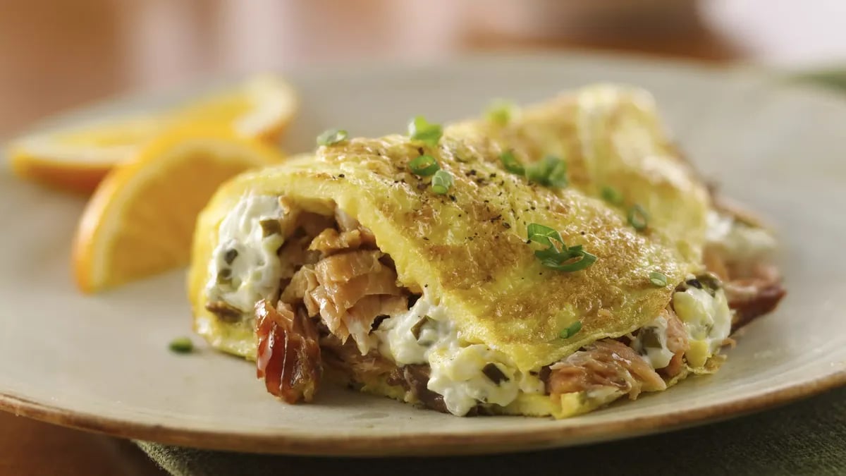 Salmon and Cream Cheese Omelet