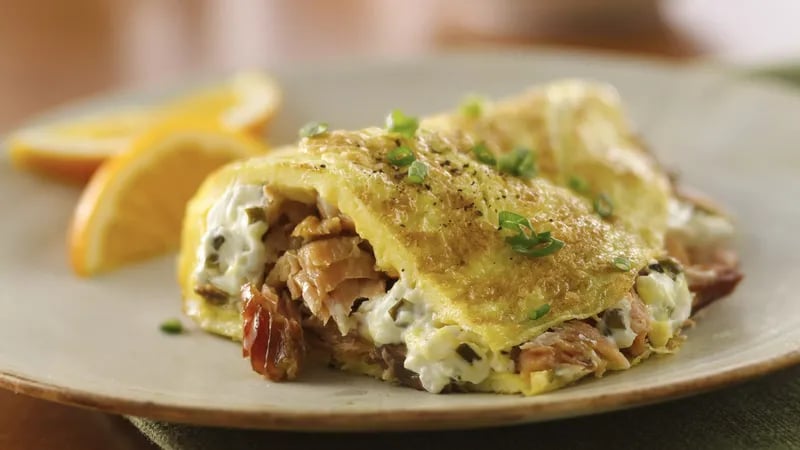 Salmon and Cream Cheese Omelet