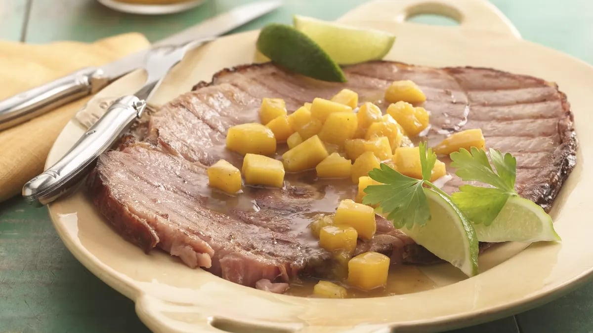 Grilled Mango Ham Steak