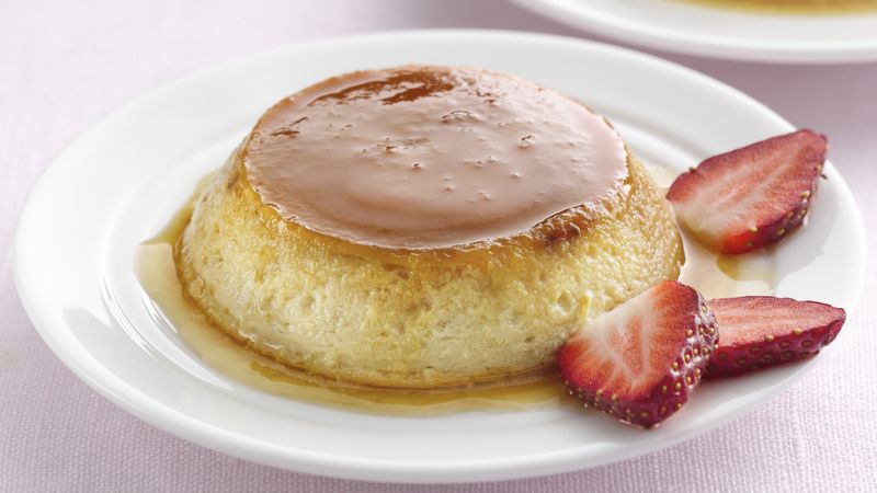 Lactose-Free Strawberry Flans