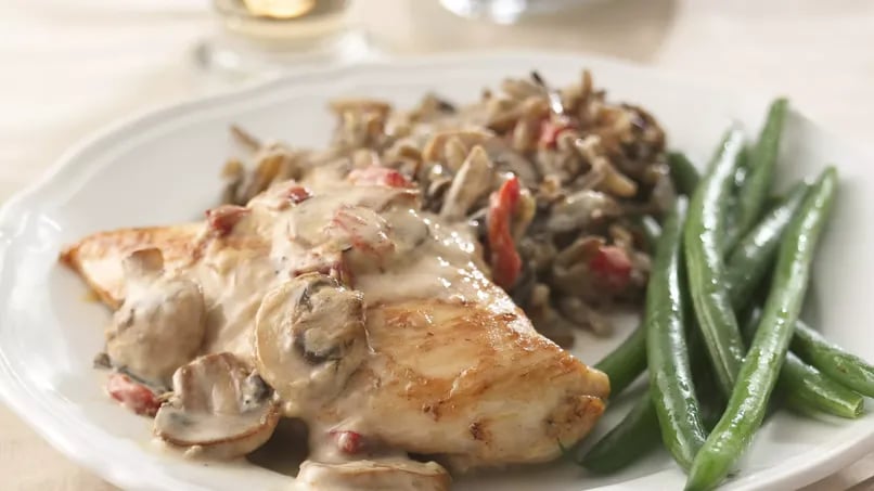 Chicken Breasts with Wild Rice Alfredo