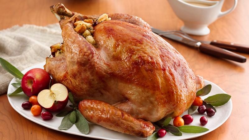 Glazed Roast Turkey with Cranberry Stuffing