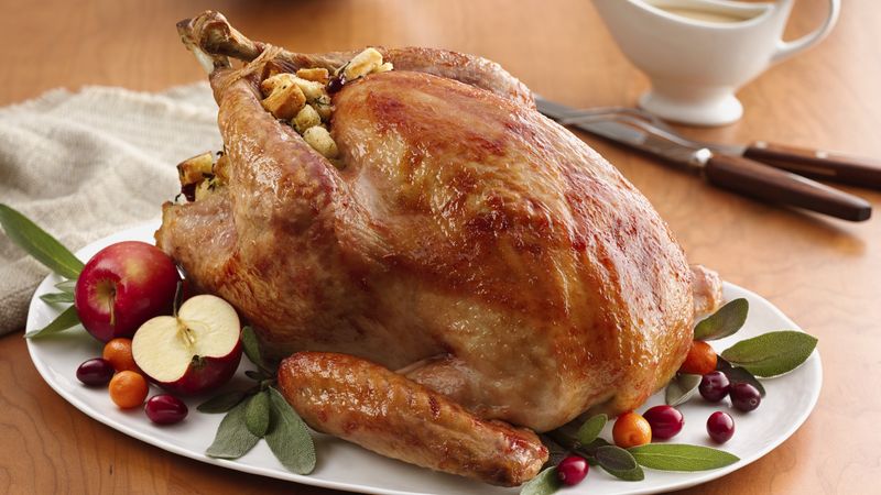 Glazed Roast Turkey with Cranberry Stuffing