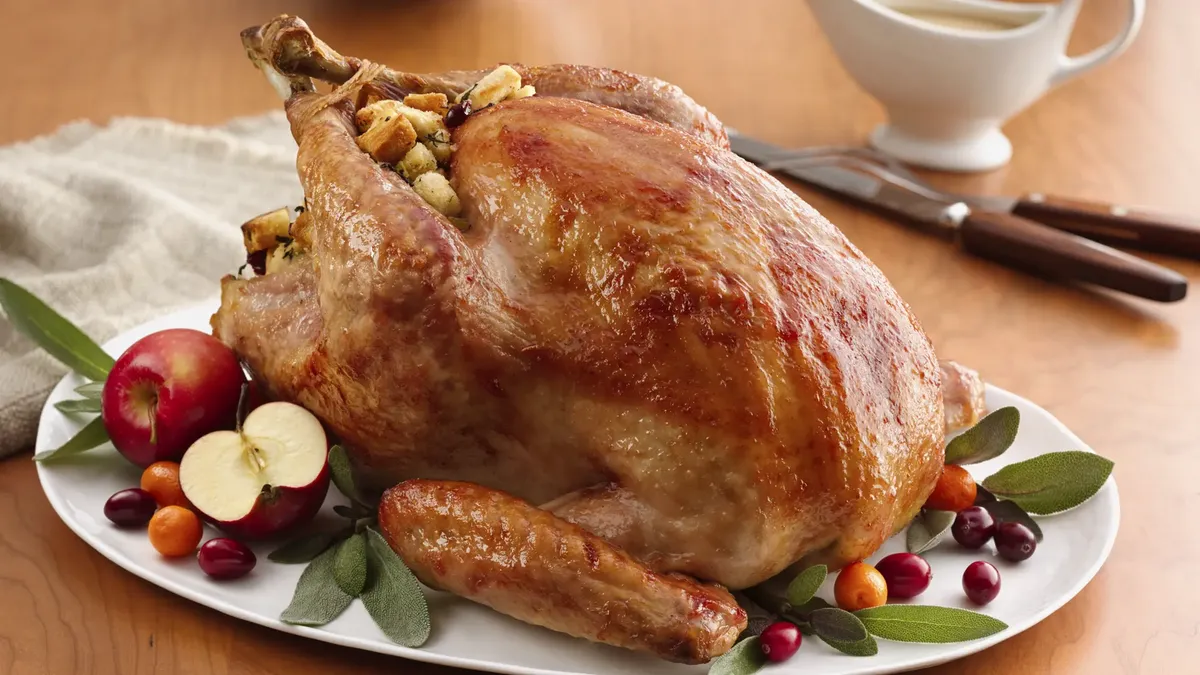 Glazed Roast Turkey with Cranberry Stuffing Glazed Roast Turkey with Cranberry Stuffing