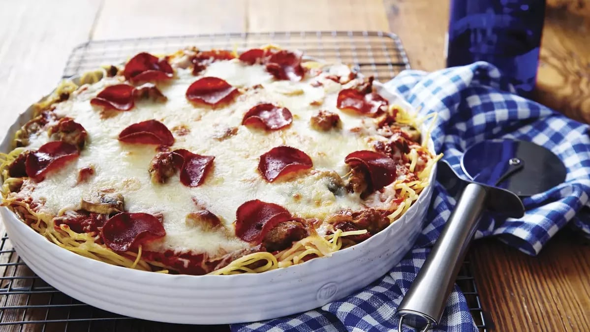 Pizza Spaghetti Casserole