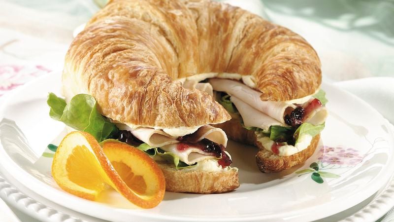 Roasted Chicken and Cranberry Croissants