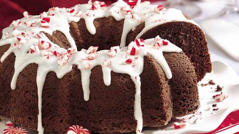 Fudgy Peppermint Truffle Chocolate Cake