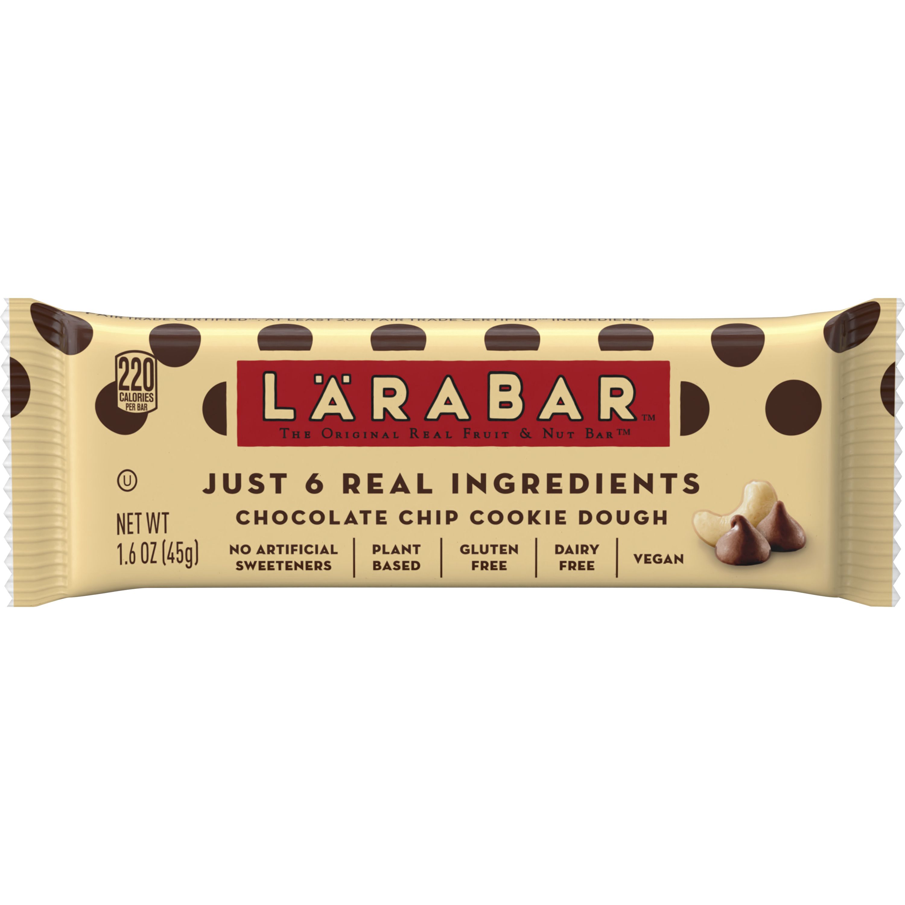 Front - 3D Larabar Fruit and Nut Bar Box Chocolate Chip Cookie Dough 4/25.6 OZ