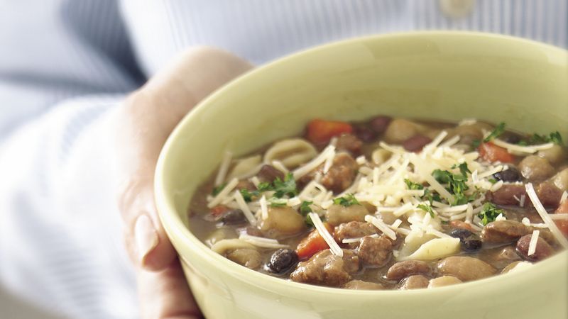 Slow-Cooker Bean and Sausage Minestrone