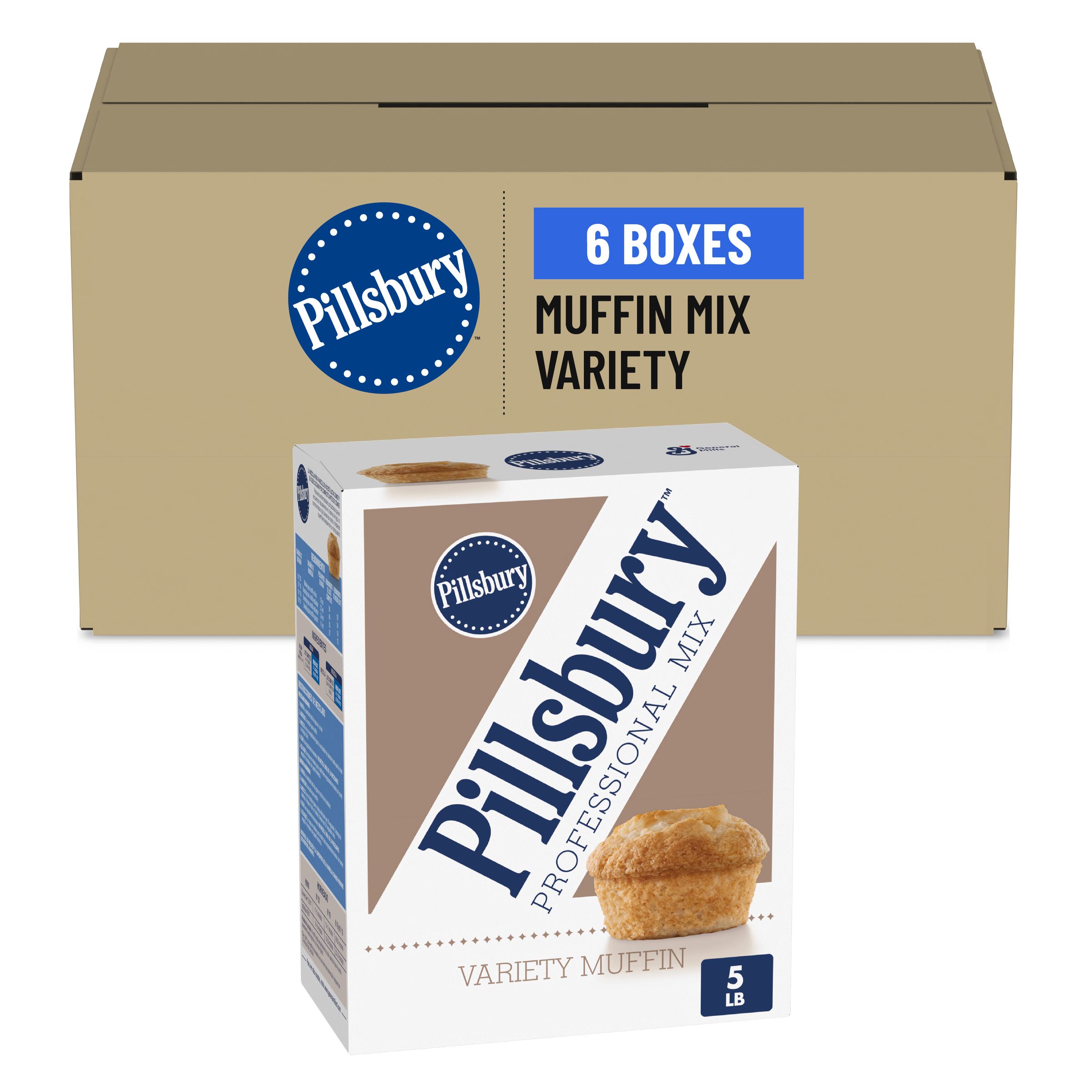  Case Optimized Hero Pillsbury Muffin Mix Box Variety 6/5 LB