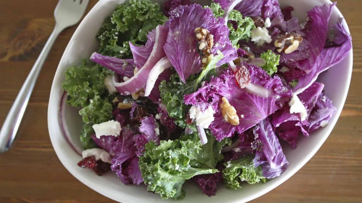 Kale, Cherry and Walnut Salad