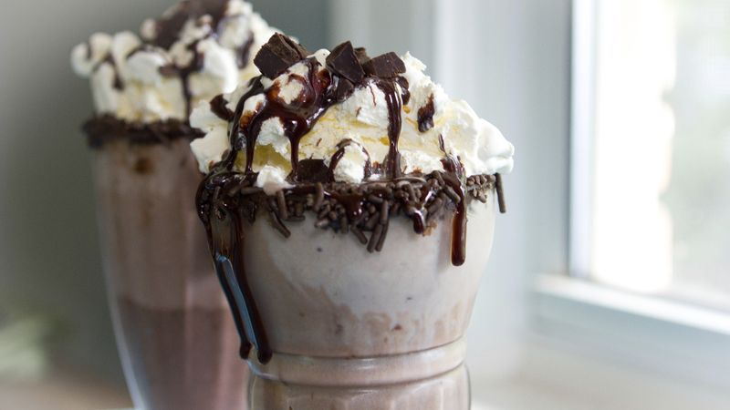 Layered Chocolate Fro-Yo Milkshake