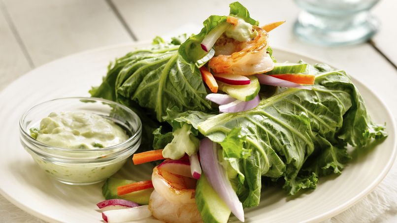 Grilled Shrimp and Kale Wraps