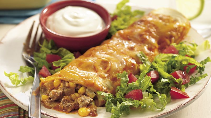 Beef and Green Chile Enchiladas