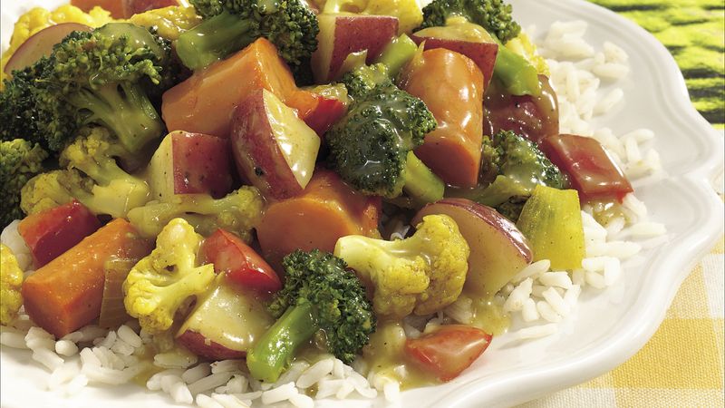 Garden Vegetable Curry with Rice