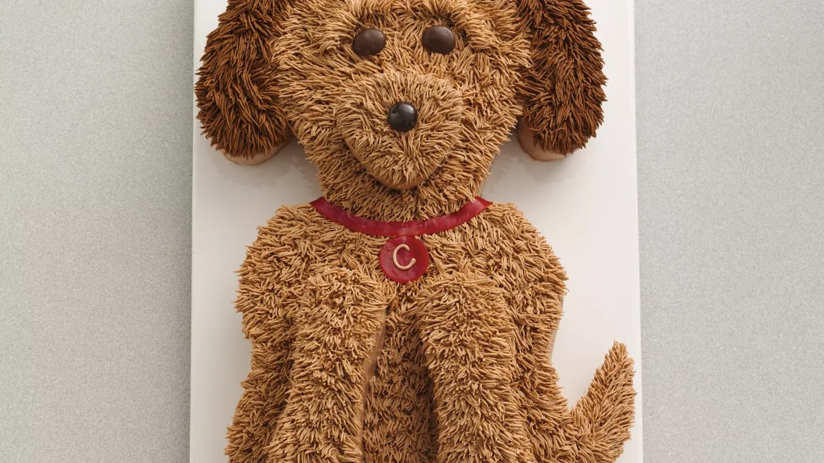 Cute Golden Doodle Dog Cake