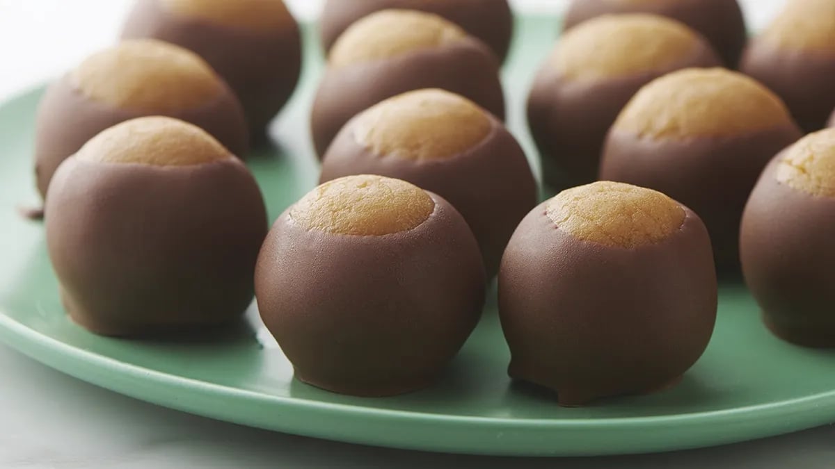 Peanut Butter Cake Ball Buckeyes