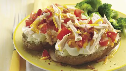 Chicken and Tomato Topped Potatoes