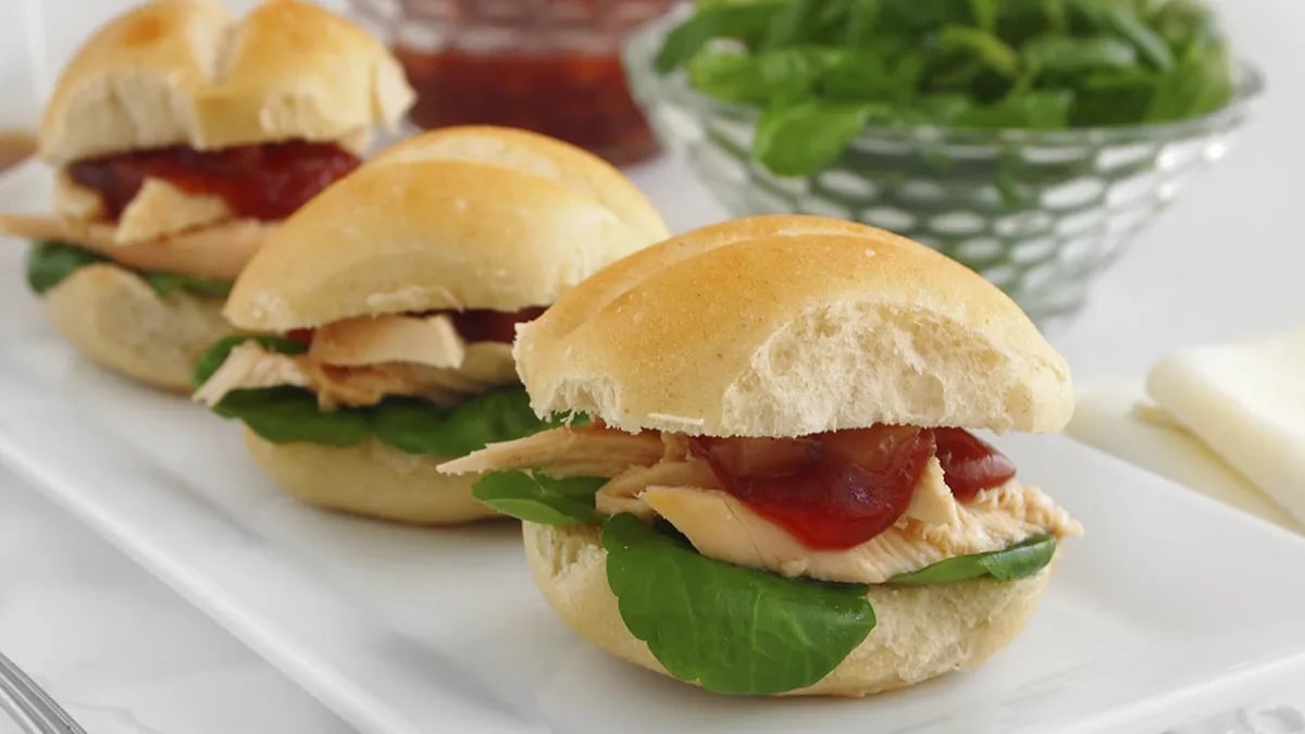 Turkey and Cranberry Sliders with Browned Sage Butter