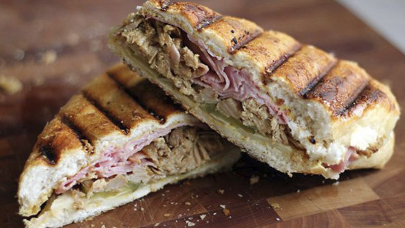 Cuban Sandwich with Caramelized Sweet Onions and Roasted Garlic-Infused Mustard