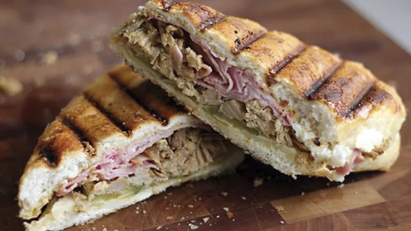 Cuban Sandwich with Caramelized Sweet Onions and Roasted Garlic-Infused Mustard