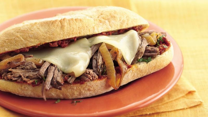Slow-Cooker Balsamic Beef Sandwiches