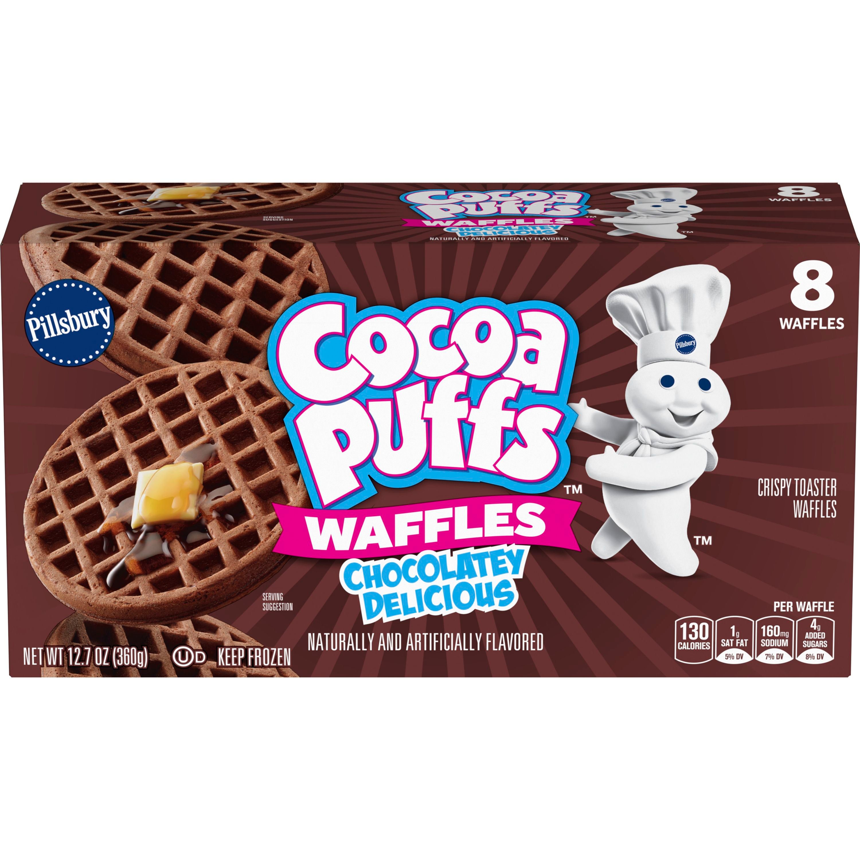 Pillsbury Cocoa Puffs Frozen Waffles, 8 Waffles, 12.7 oz. - Front