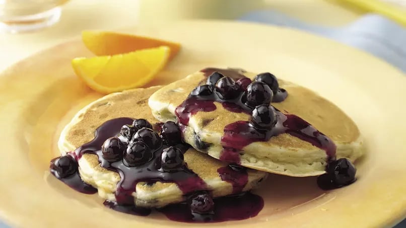 Blueberry-Orange Pancakes with Blueberry-Orange Sauce