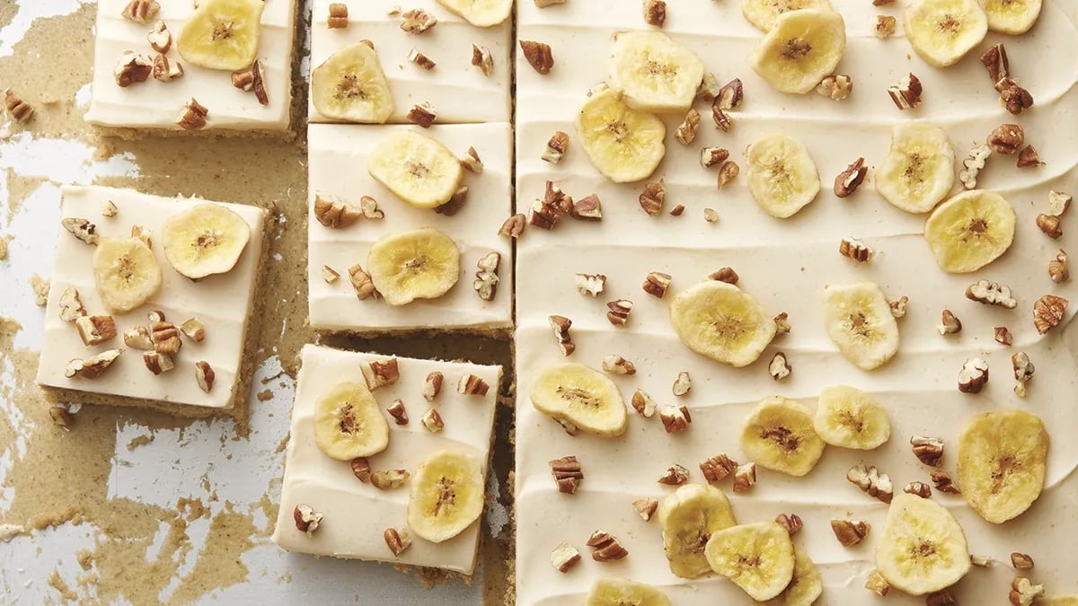 Banana Sheet Cake with Browned Buttercream Frosting