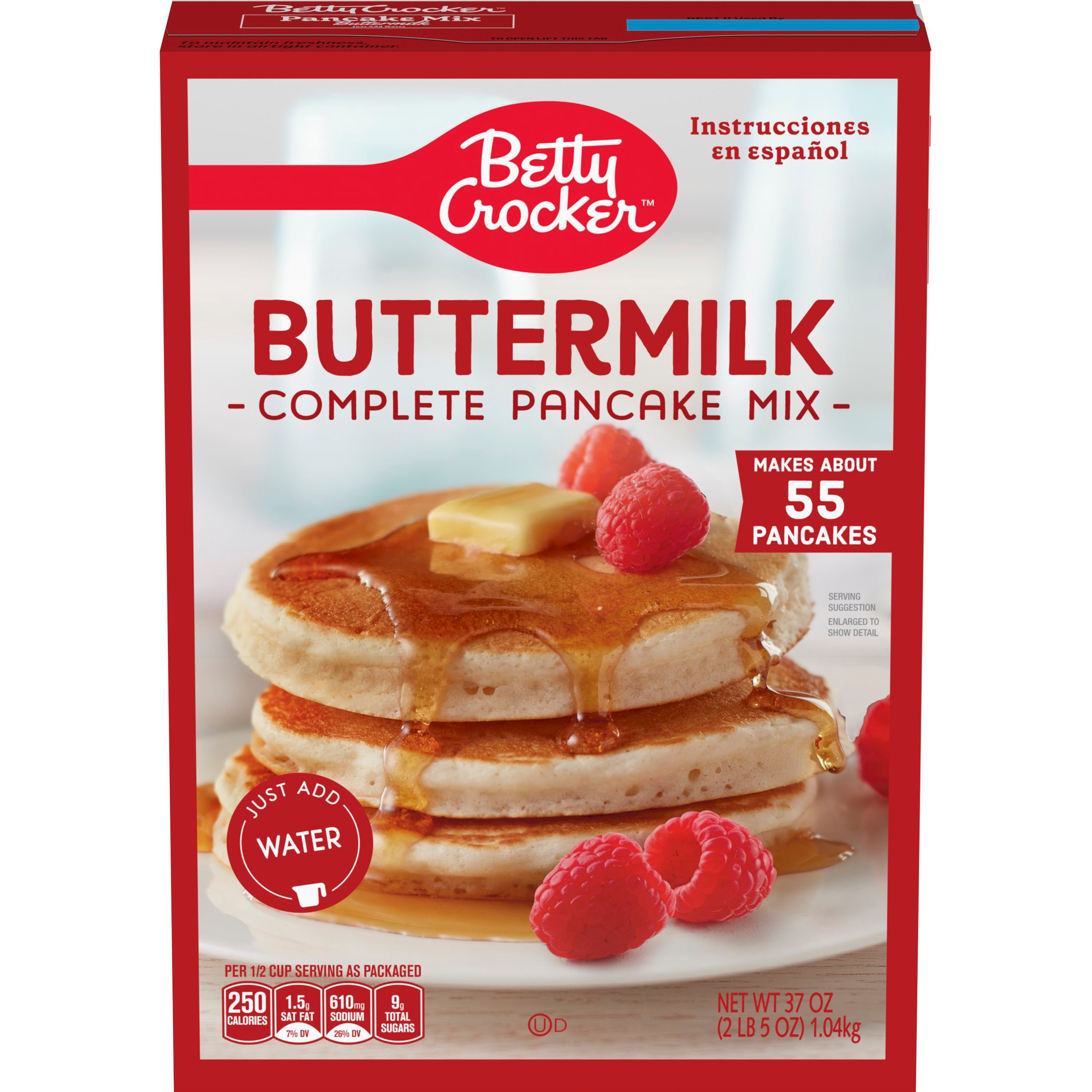 Betty Crocker Complete Buttermilk Pancake Mix, Just Add Water, 37 oz. - Front