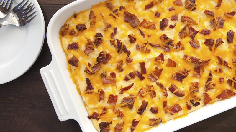 Bacon, Ranch and Cheddar Grits Casserole
