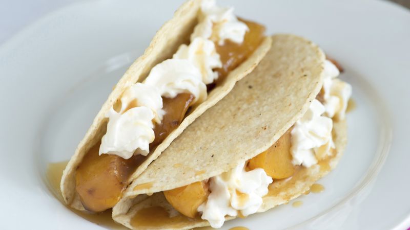 Sweet Spiced Peaches and Cream Tacos