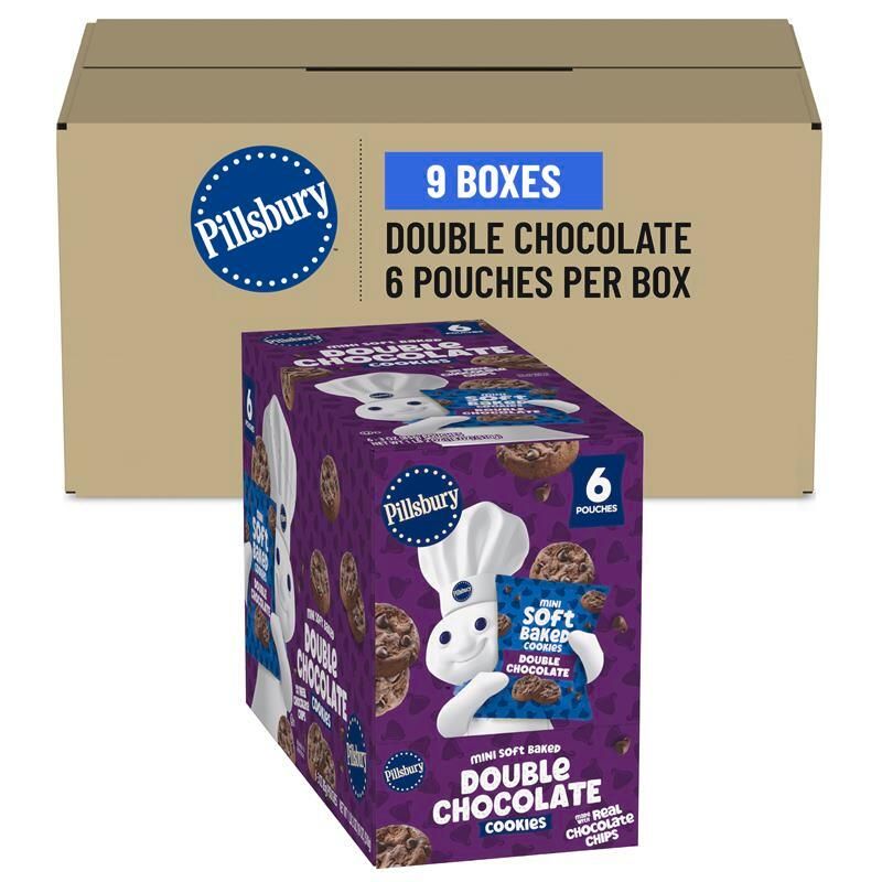  Case Optimized Hero Pillsbury Soft Baked Cookies Box Mini Double Chocolate 9/18 OZ